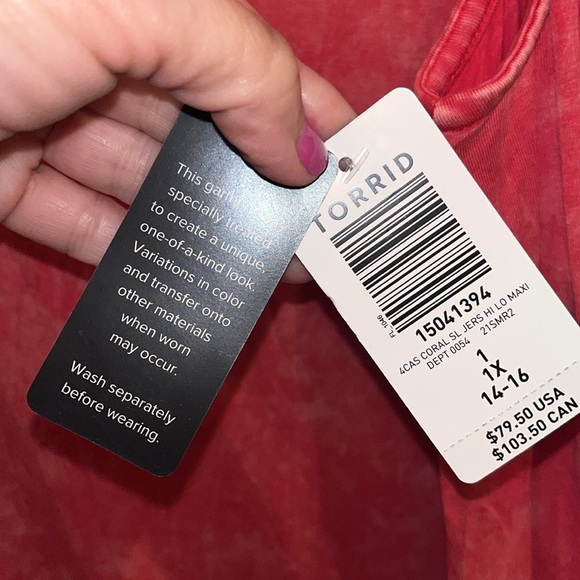 NWT Torrid maxi dress/ red tank top styled with uneven hem line size 1X 14-16 - Picture 6 of 11